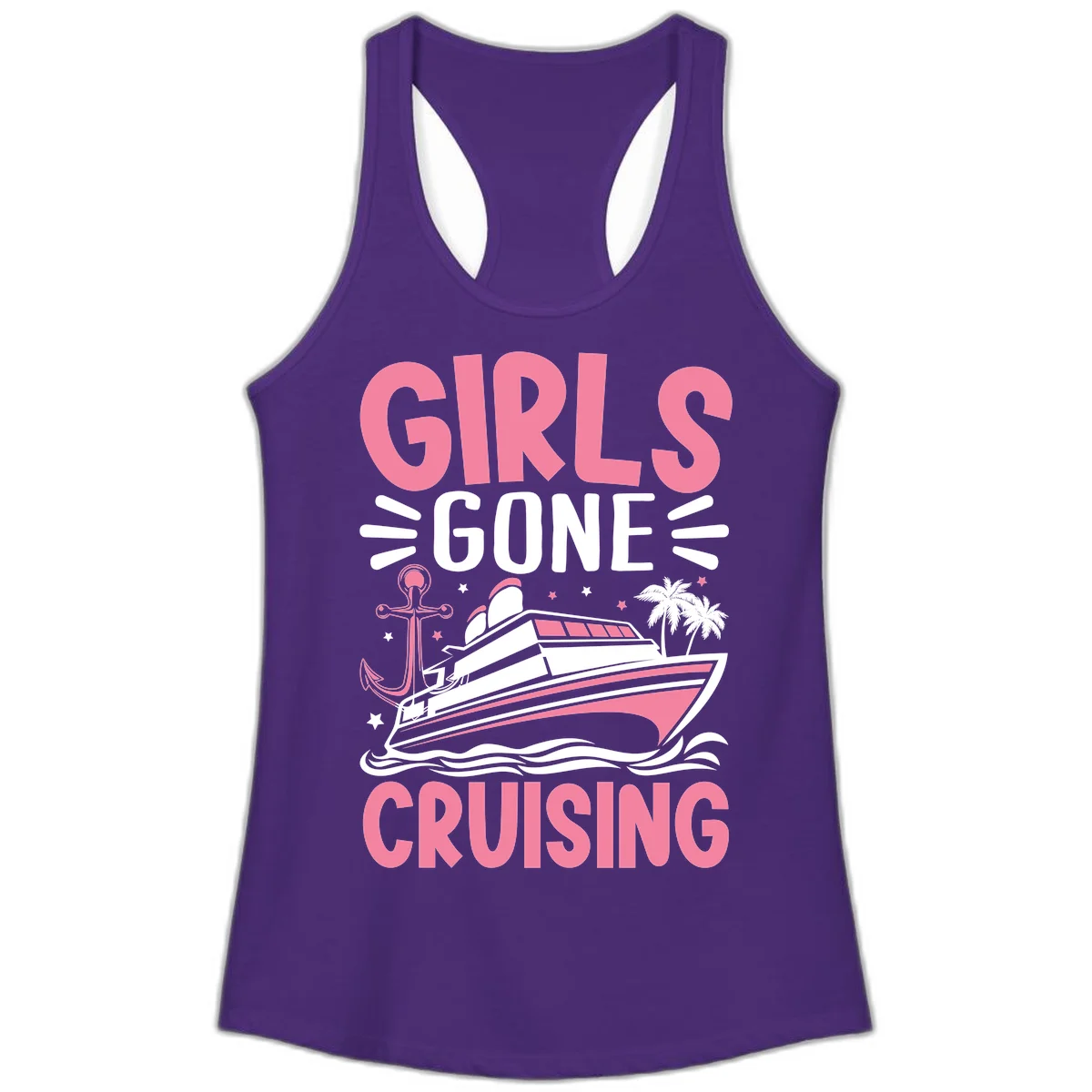Girls Gone Cruising Ladies Tank in Solid Purple Rush