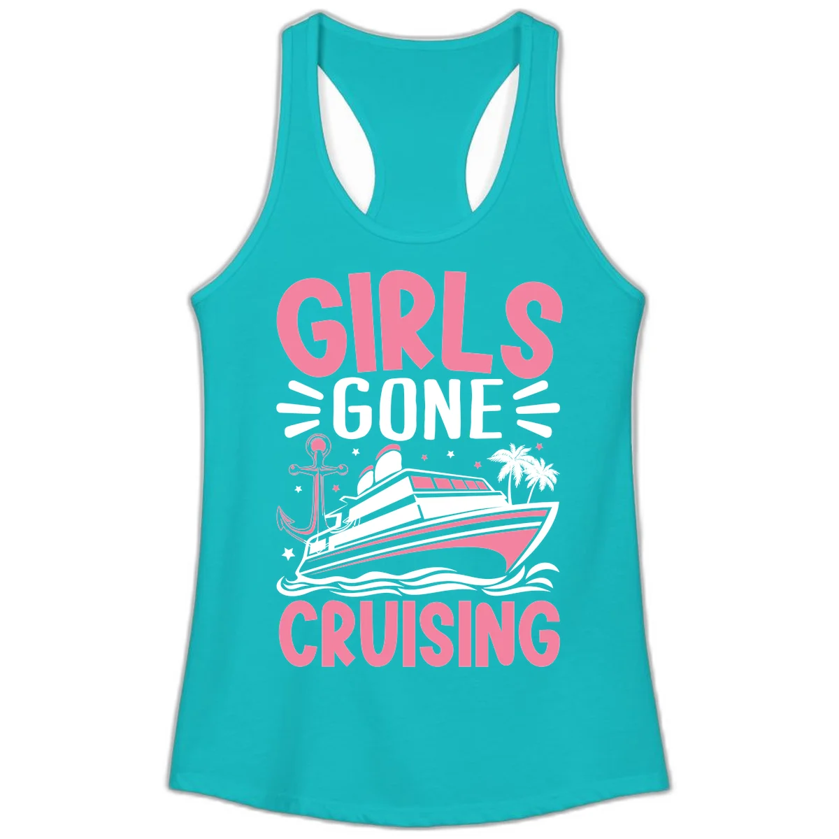 Girls Gone Cruising Ladies Tank in Tahiti Blue