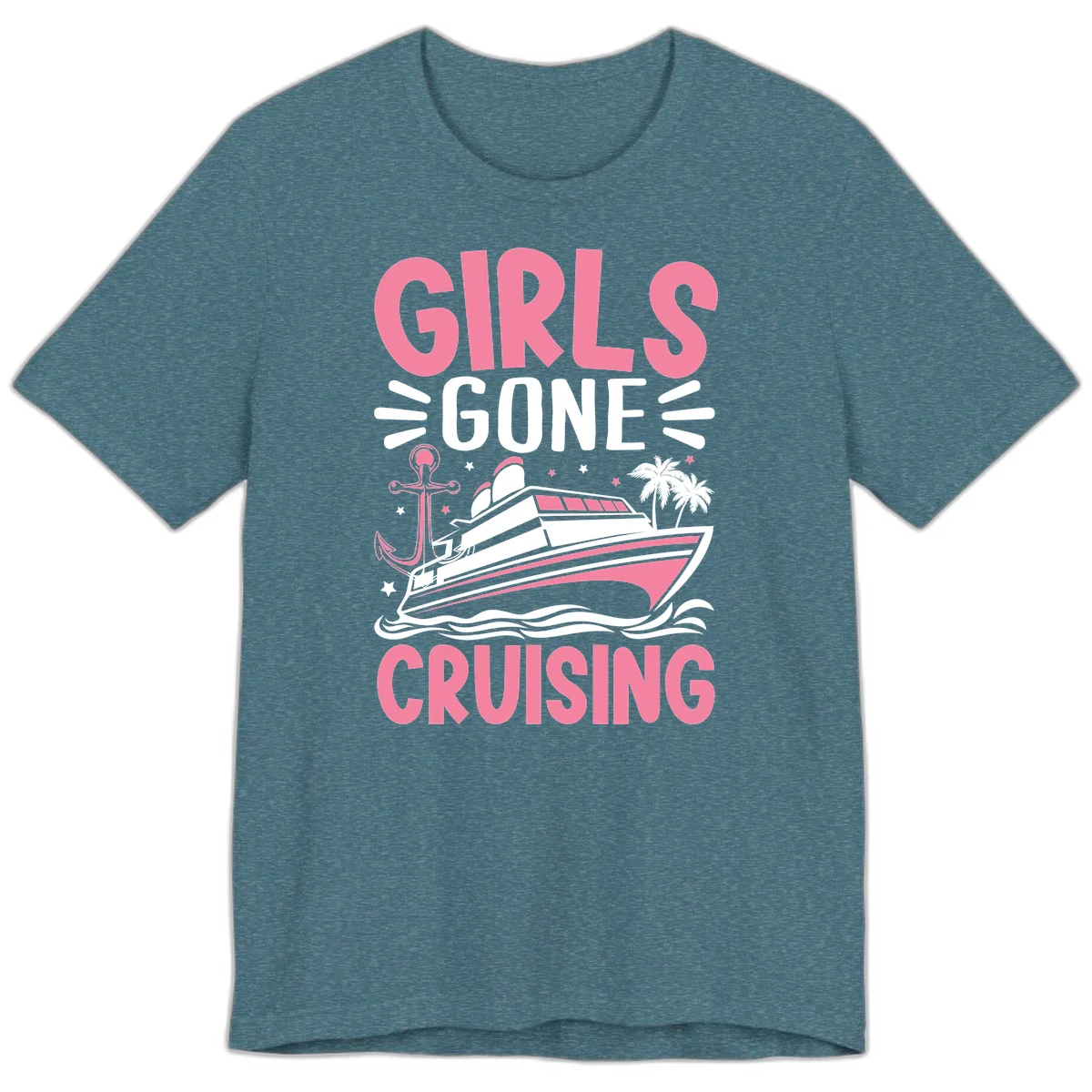 Girls Gone Cruising Premium T-Shirt in Heather Deep Teal