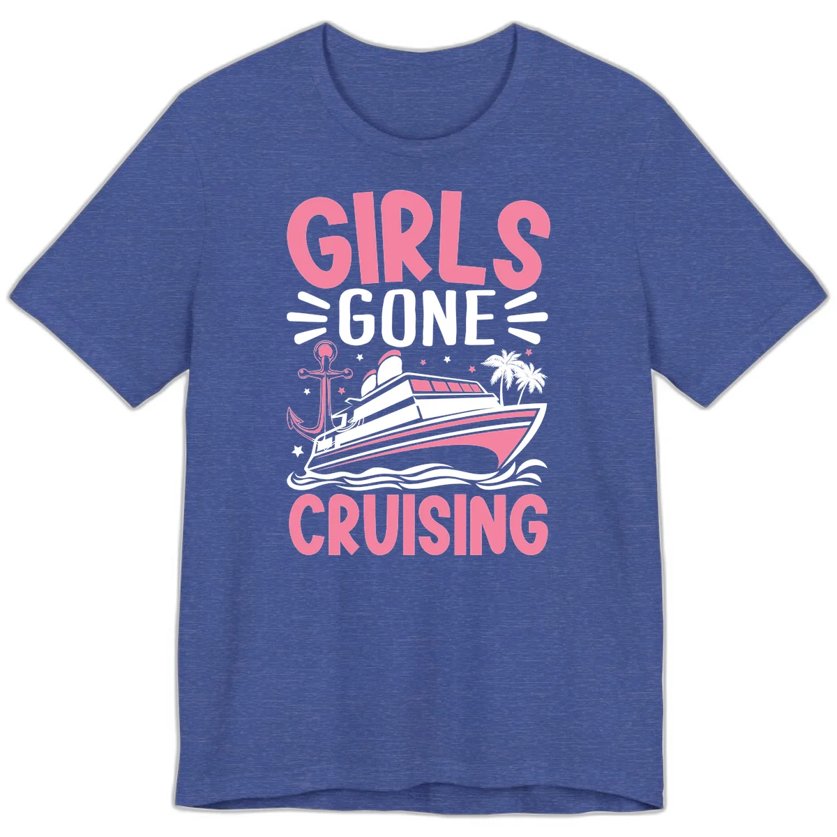 Girls Gone Cruising Premium T-Shirt in Heather True Royal