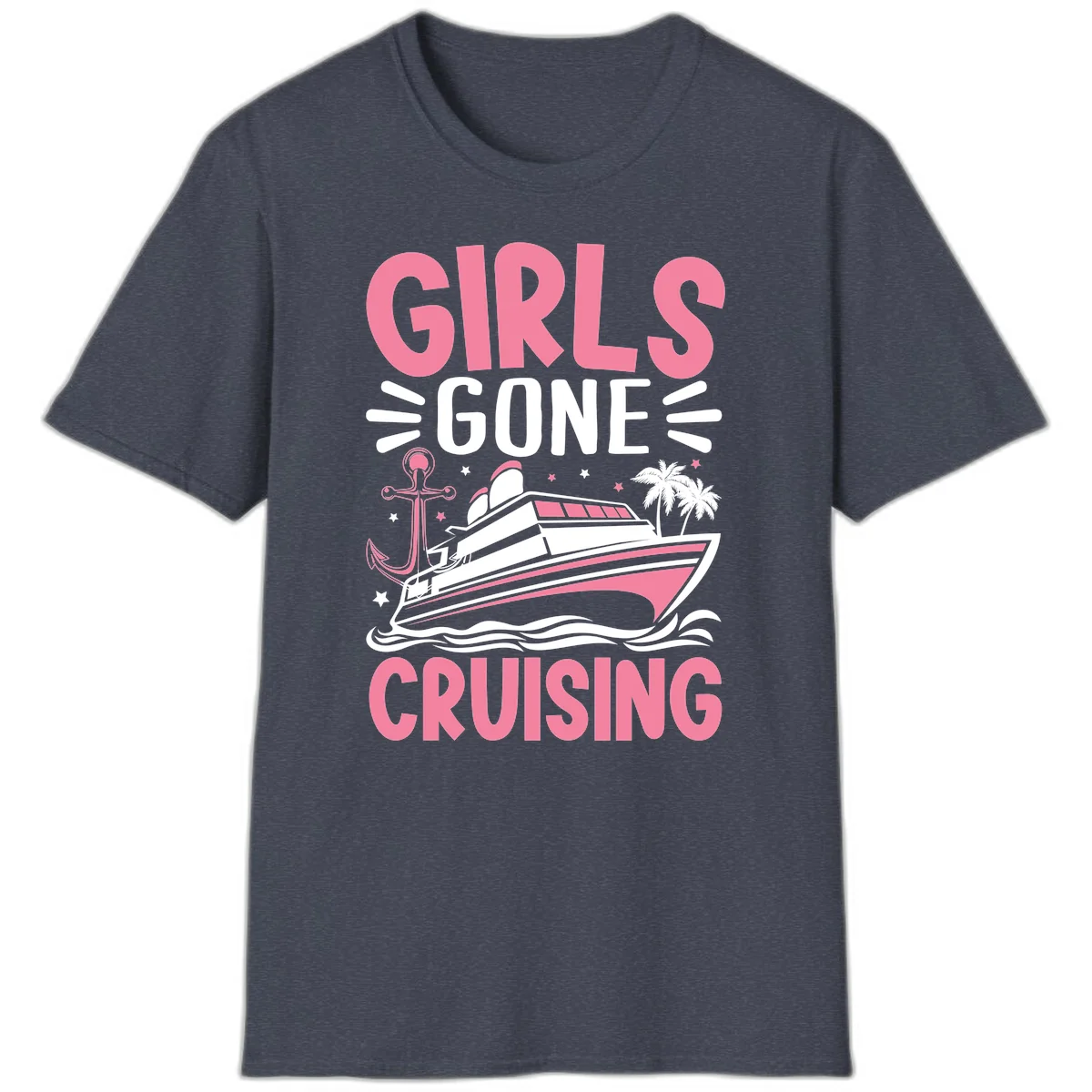 Girls Gone Cruising T-Shirt in Heather Navy