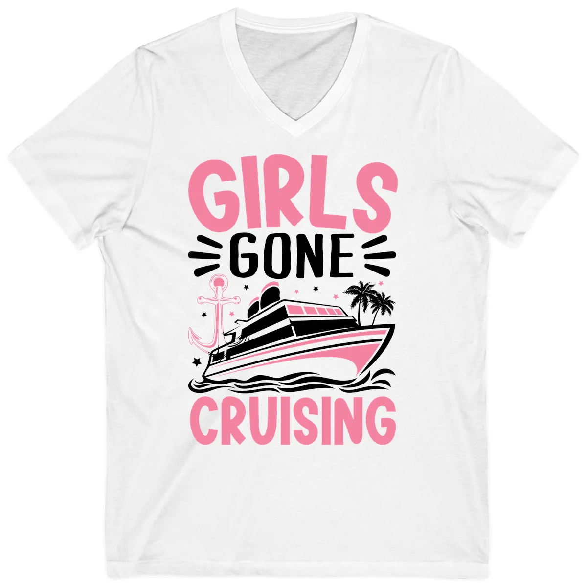 Girls Gone Cruising V-Neck in White