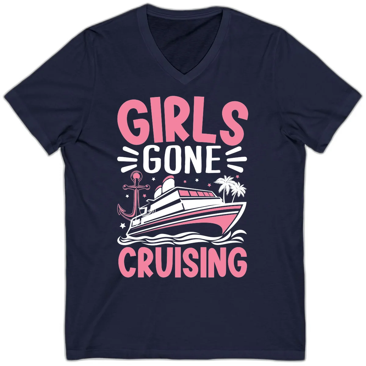Girls Gone Cruising V-Neck in Navy