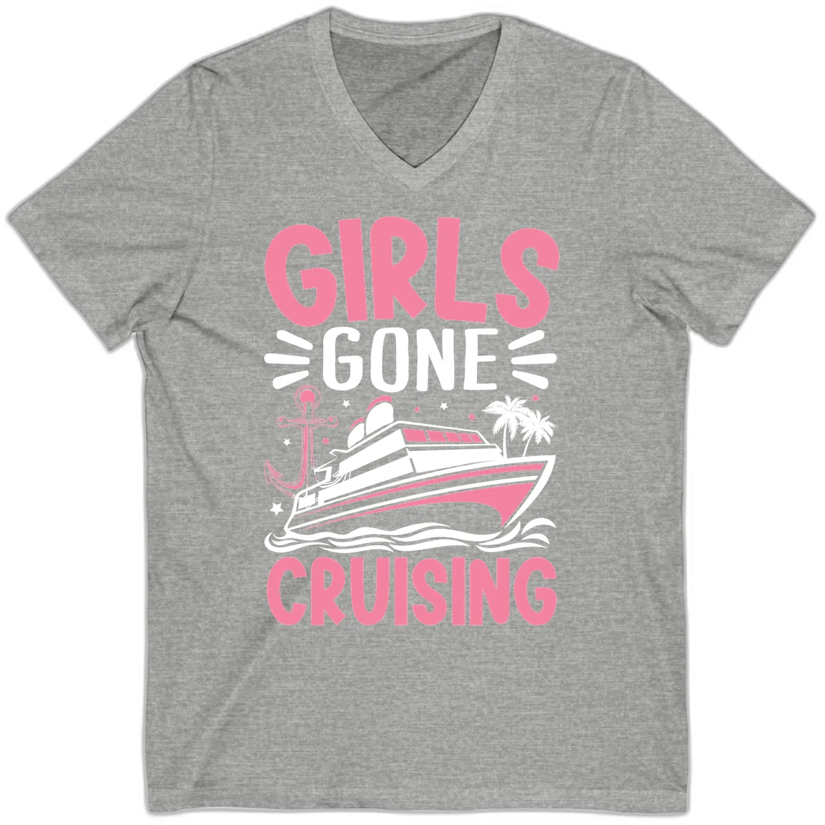 Girls Gone Cruising V-Neck in Athletic Heather