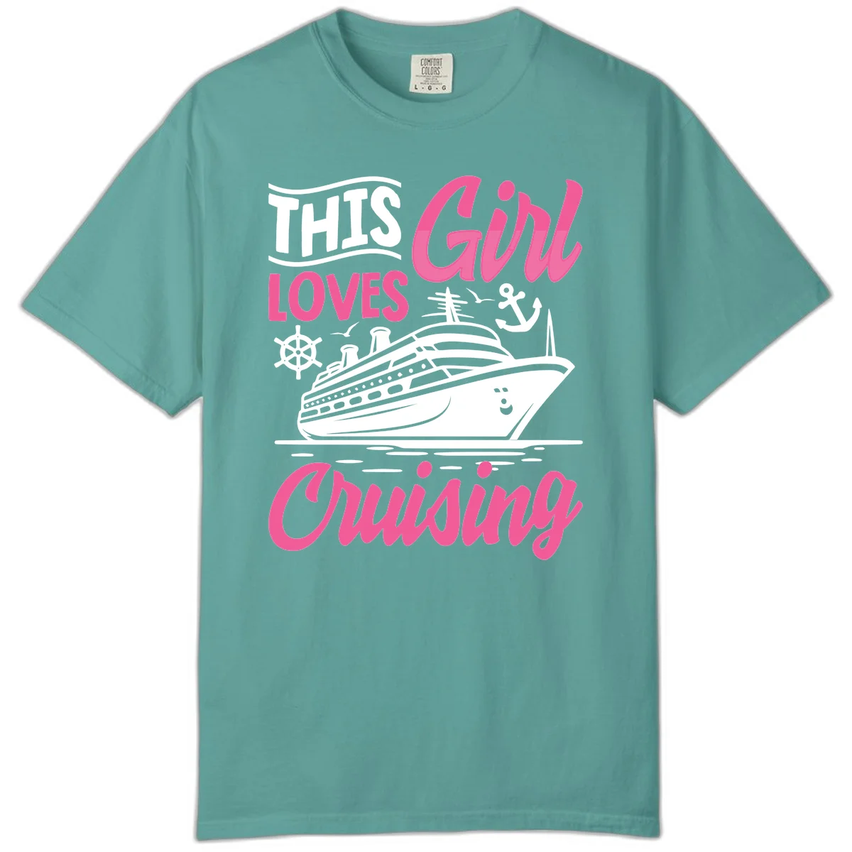 This Girl Loves Cruising Comfort Color in Seafoam