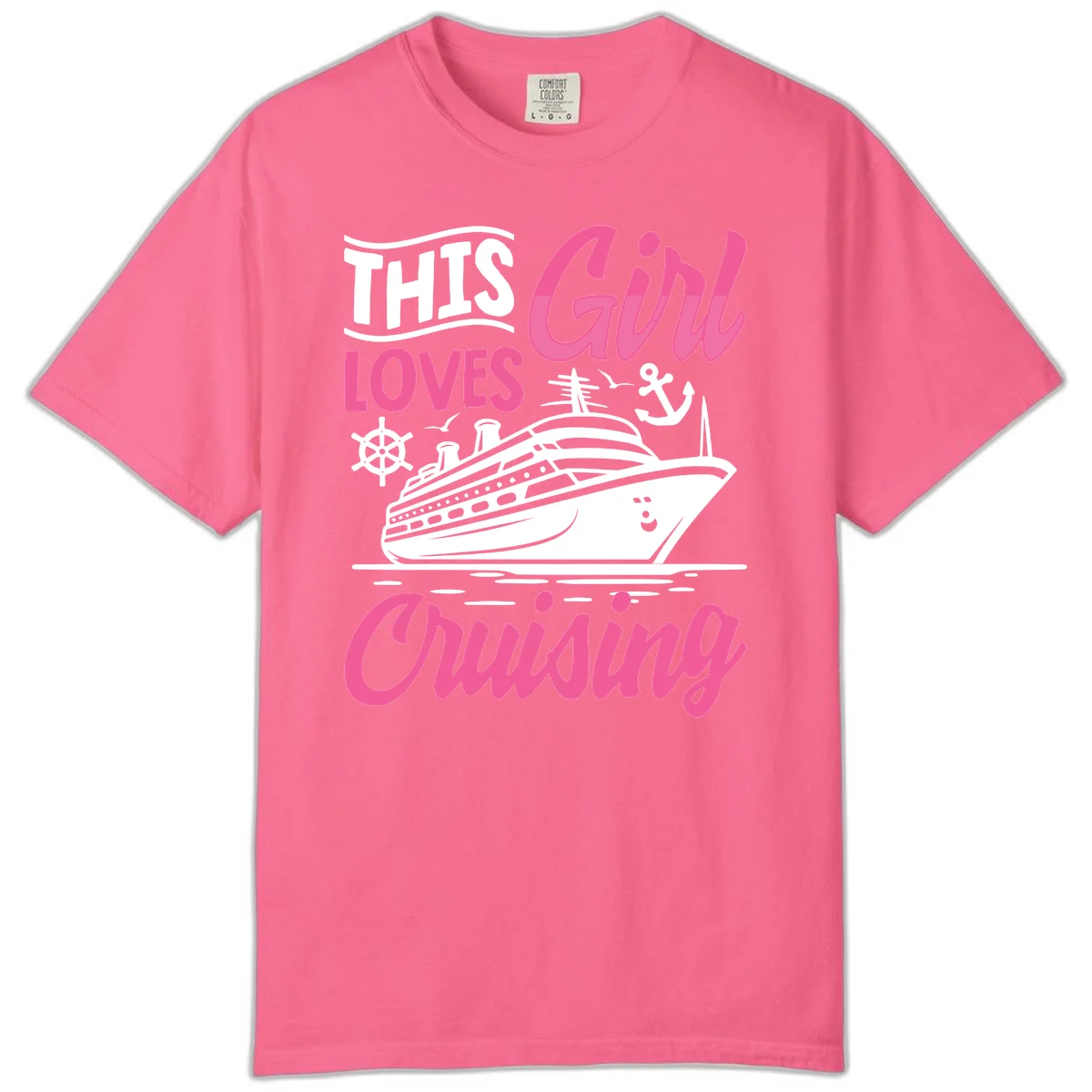 This Girl Loves Cruising Comfort Color in Crunchberry