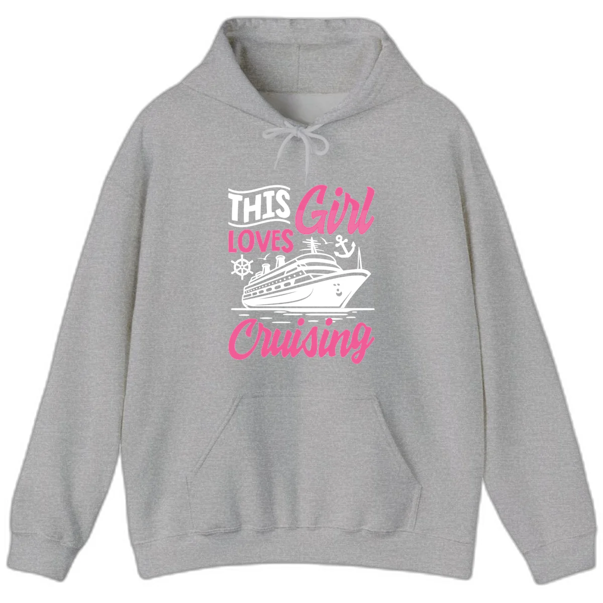 This Girl Loves Cruising Hoodie in Sport Grey