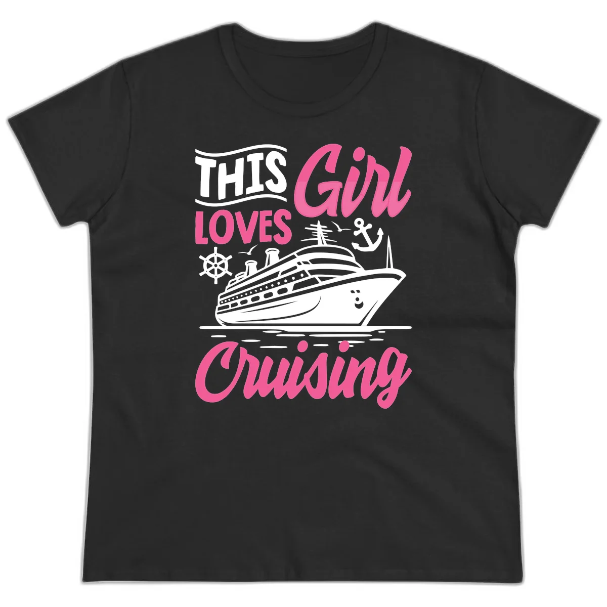 This Girl Loves Cruising Ladies Tee in Black