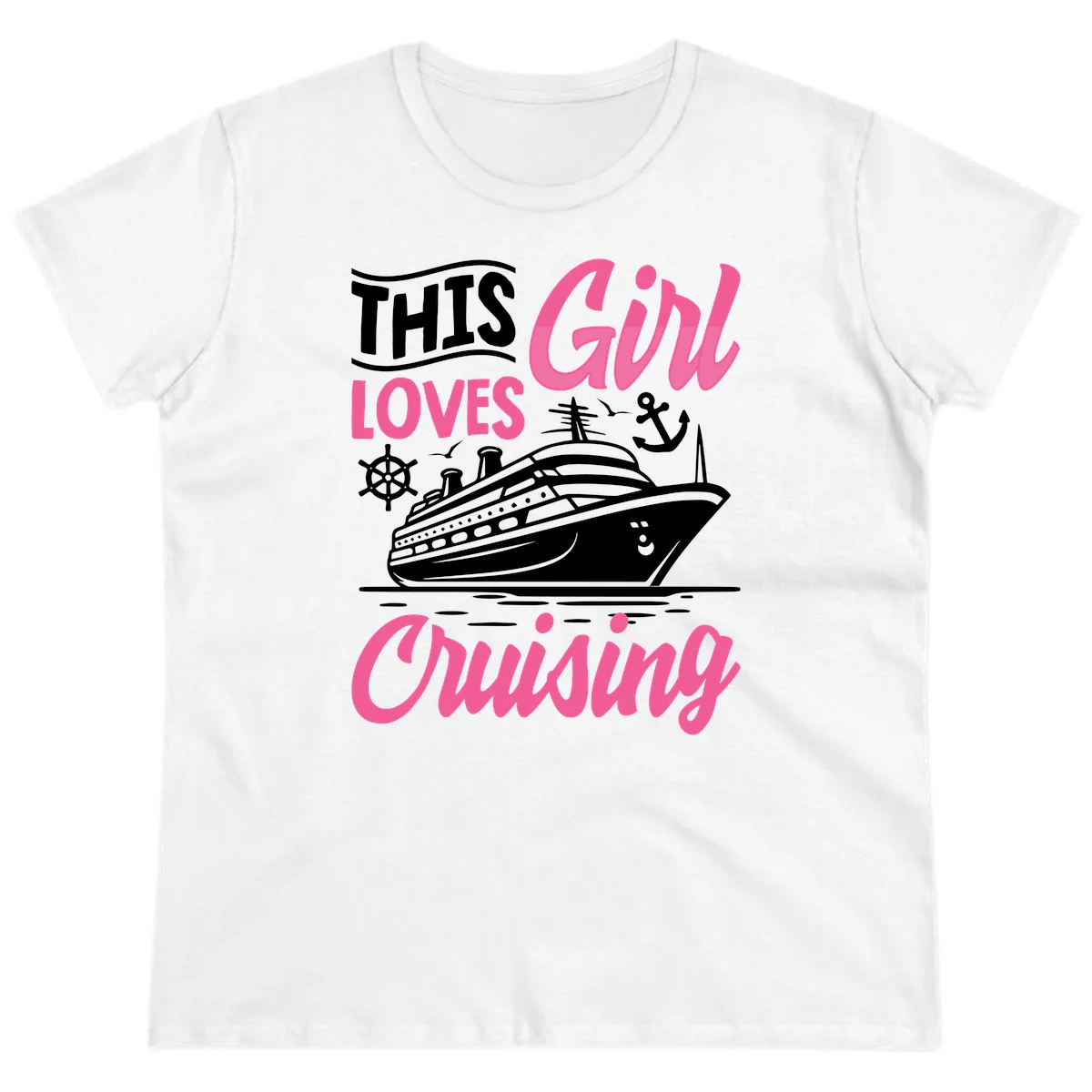 This Girl Loves Cruising Ladies Tee in White