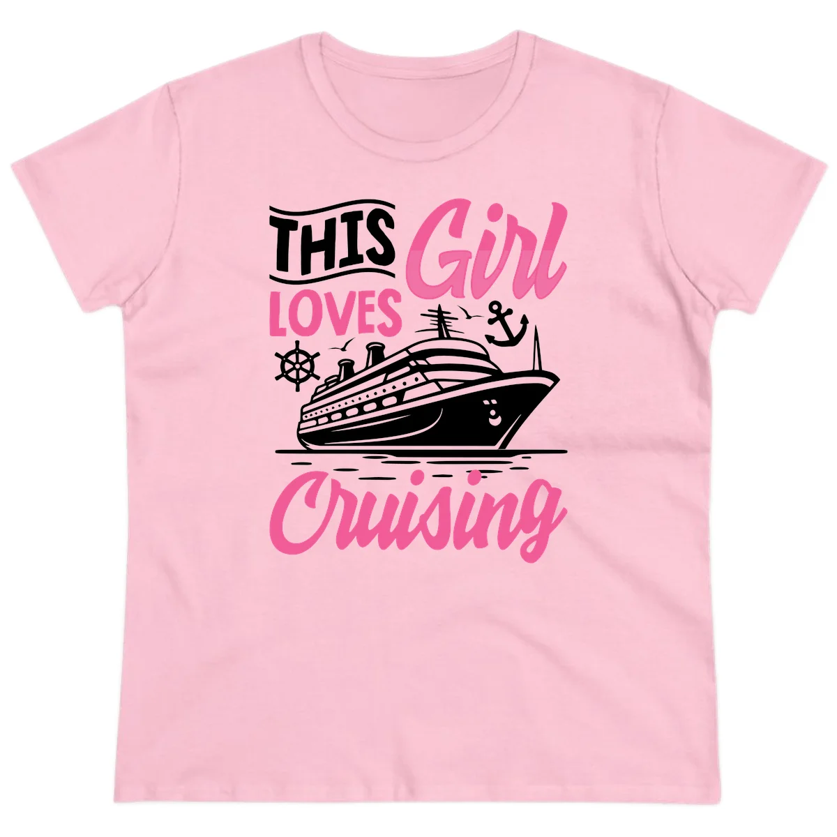 This Girl Loves Cruising Ladies Tee in Light Pink