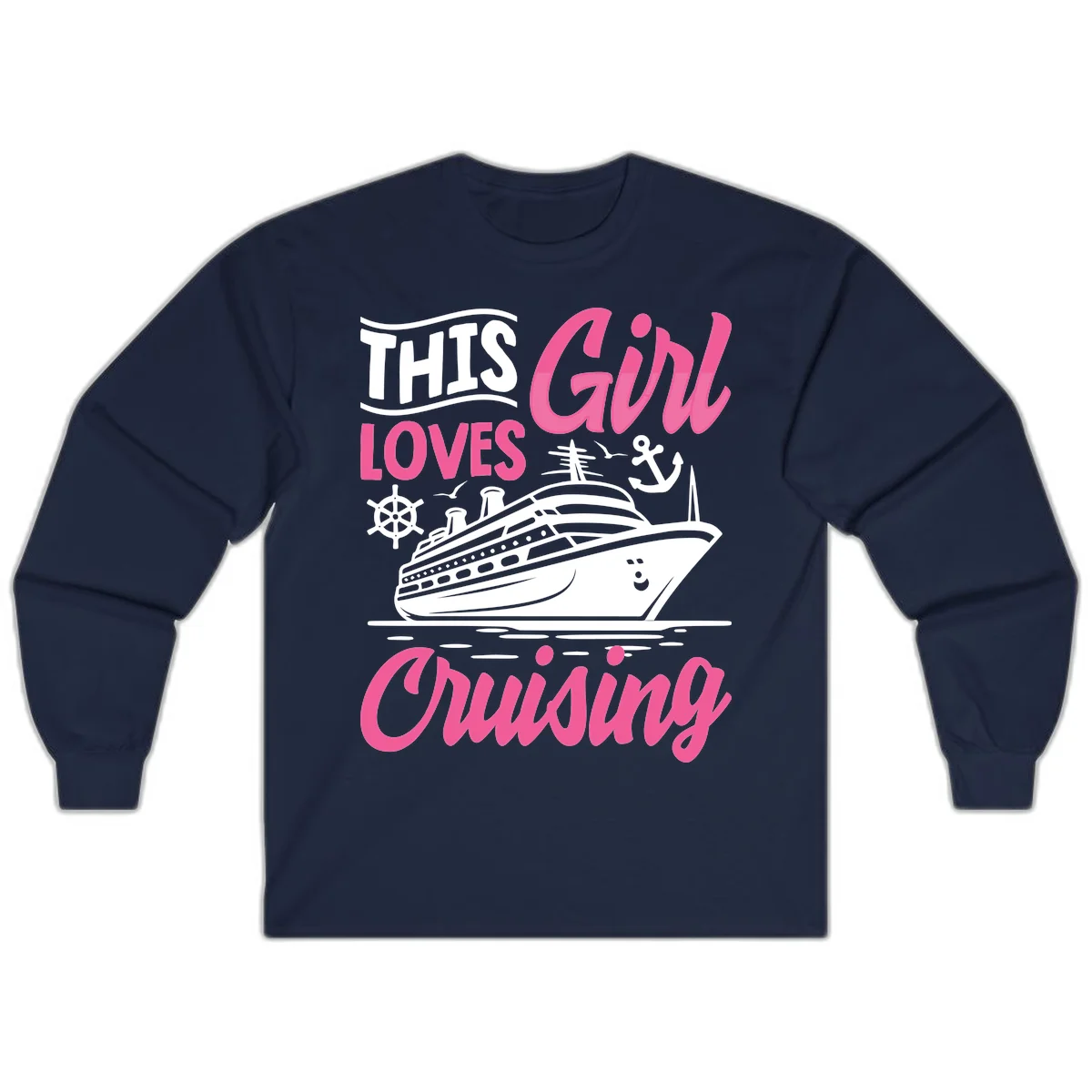 This Girl Loves Cruising Long Sleeve in Navy