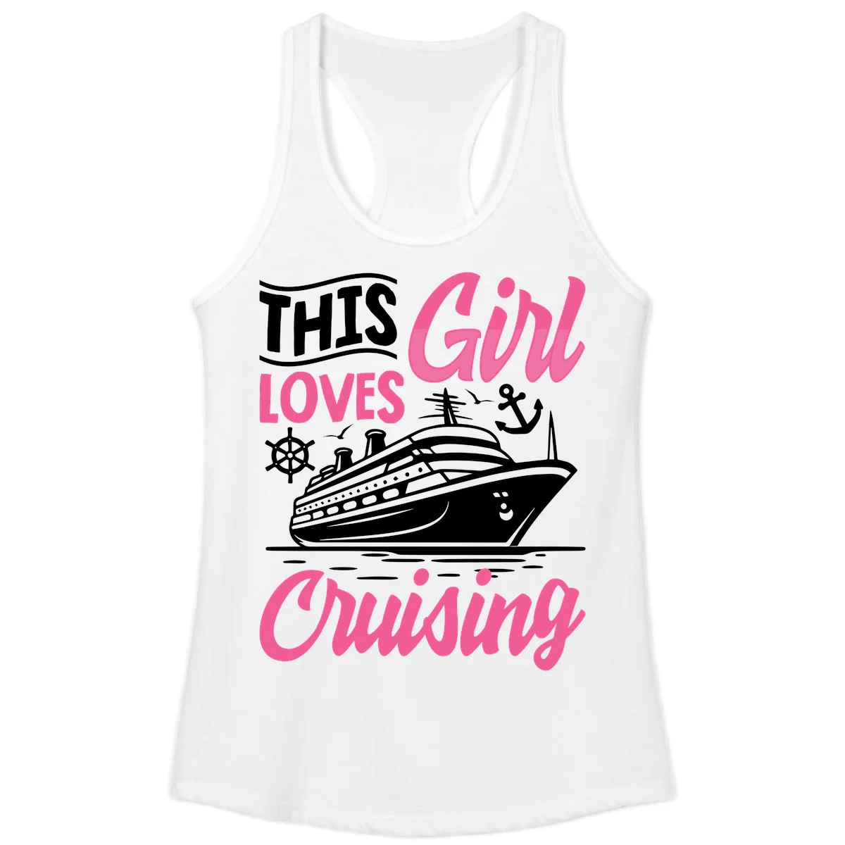 This Girl Loves Cruising Ladies Tank in White
