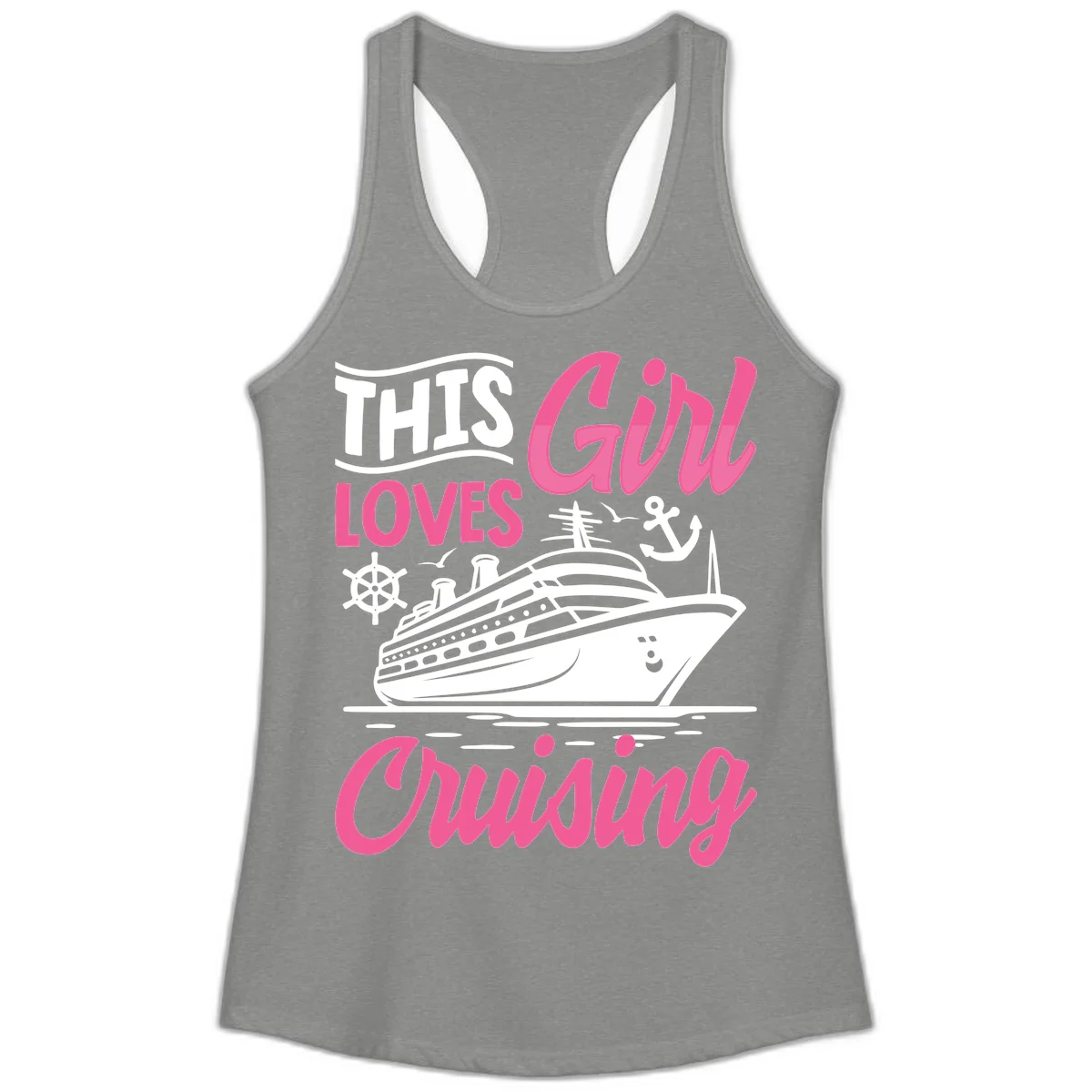 This Girl Loves Cruising Ladies Tank in Heather Grey