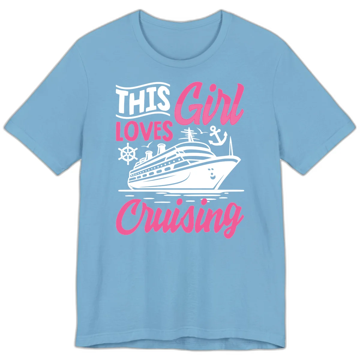 This Girl Loves Cruising Premium T-Shirt in Ocean Blue