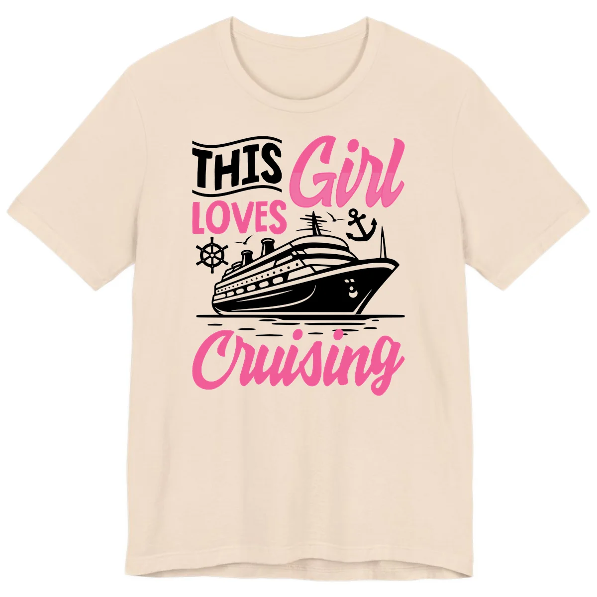 This Girl Loves Cruising Premium T-Shirt in Soft Cream