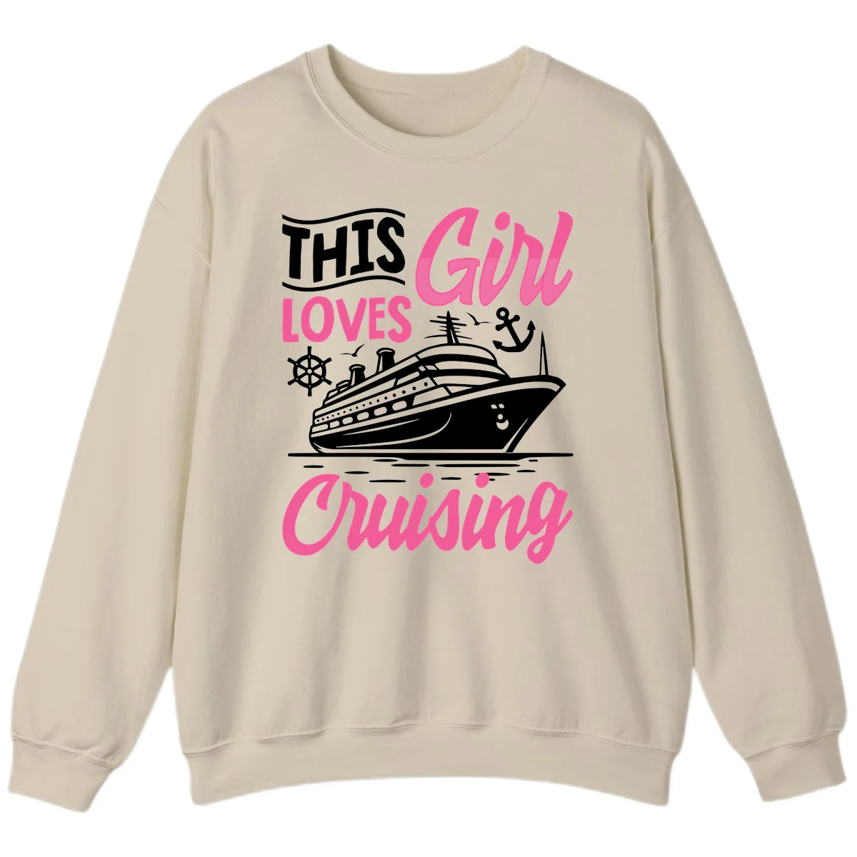This Girl Loves Cruising Sweatshirt in Sand
