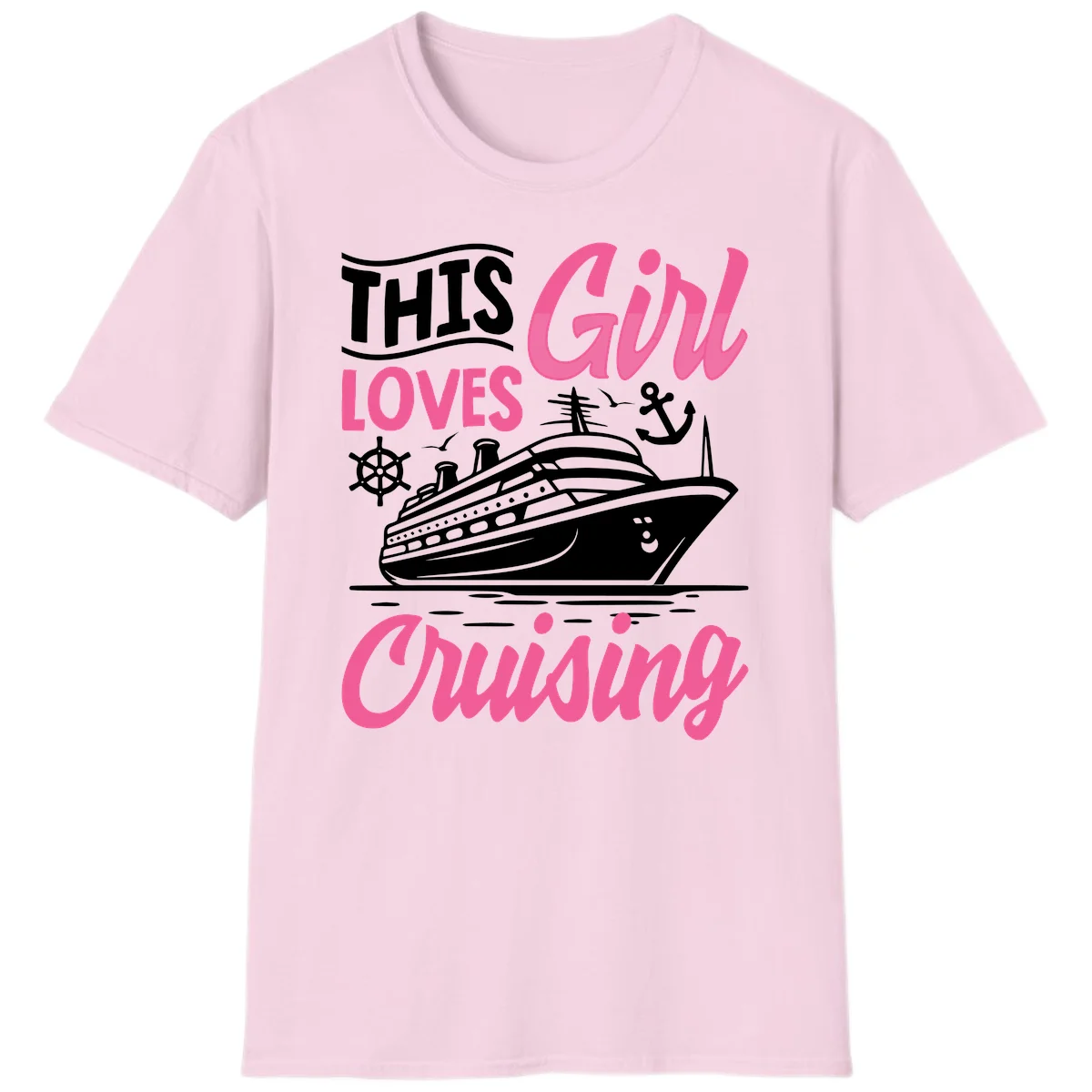 This Girl Loves Cruising T-Shirt in Light Pink