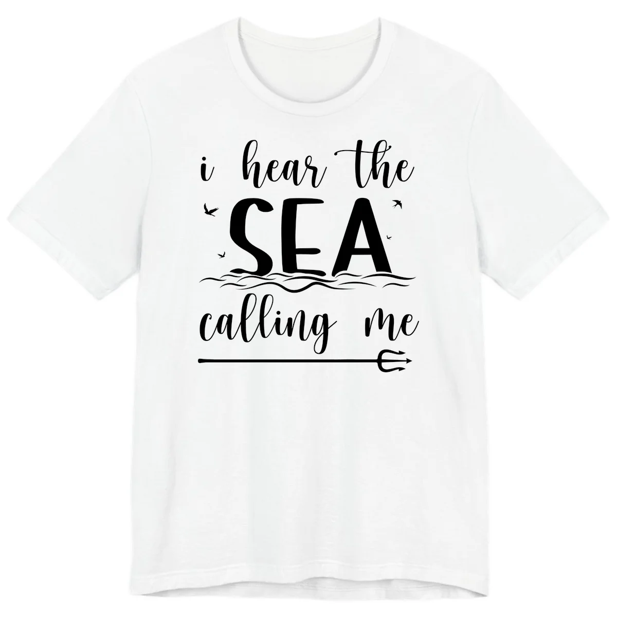 I Hear The Sea Calling Me Premium Cruise T-Shirt in White