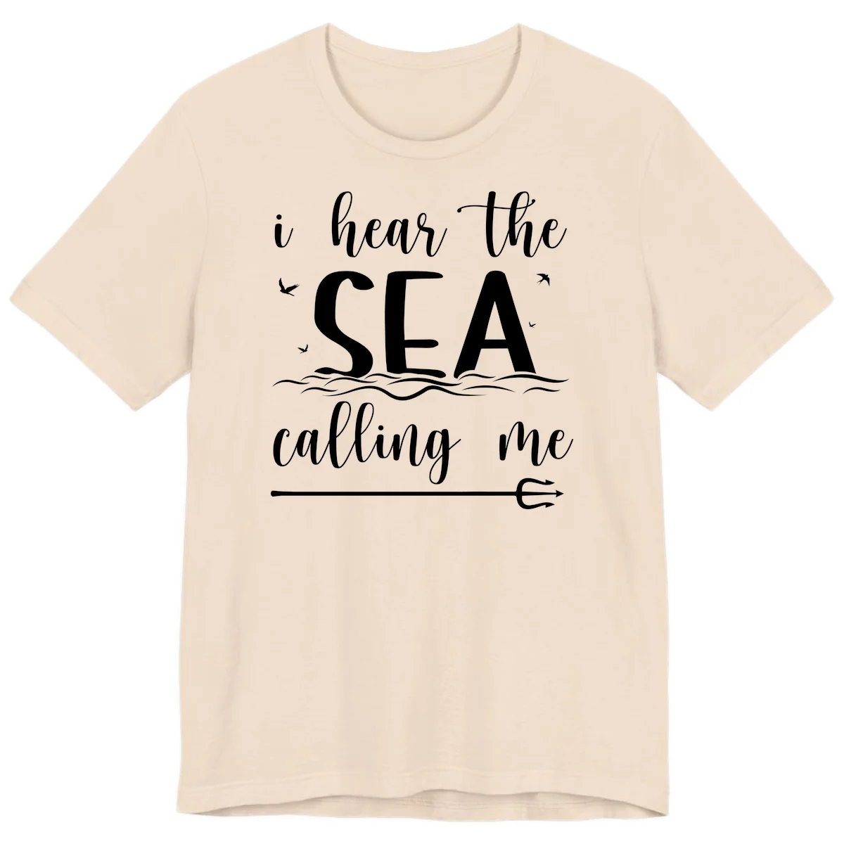I Hear The Sea Calling Me Premium Cruise T-Shirt in Soft Cream