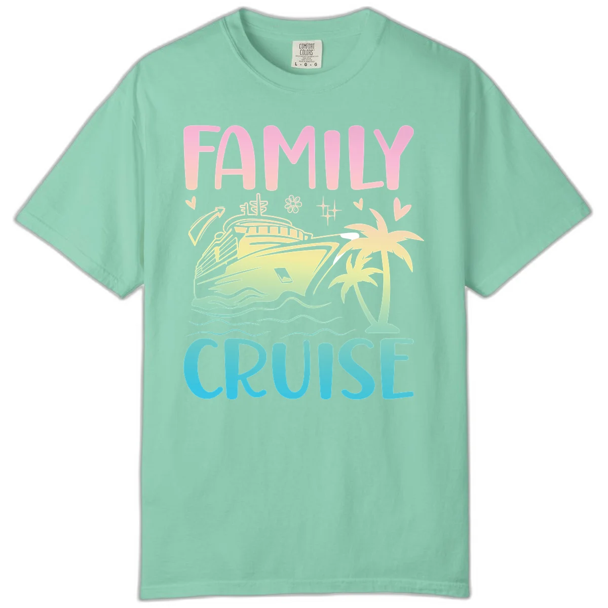 Family Cruise Vacation Comfort Color in Island Reef