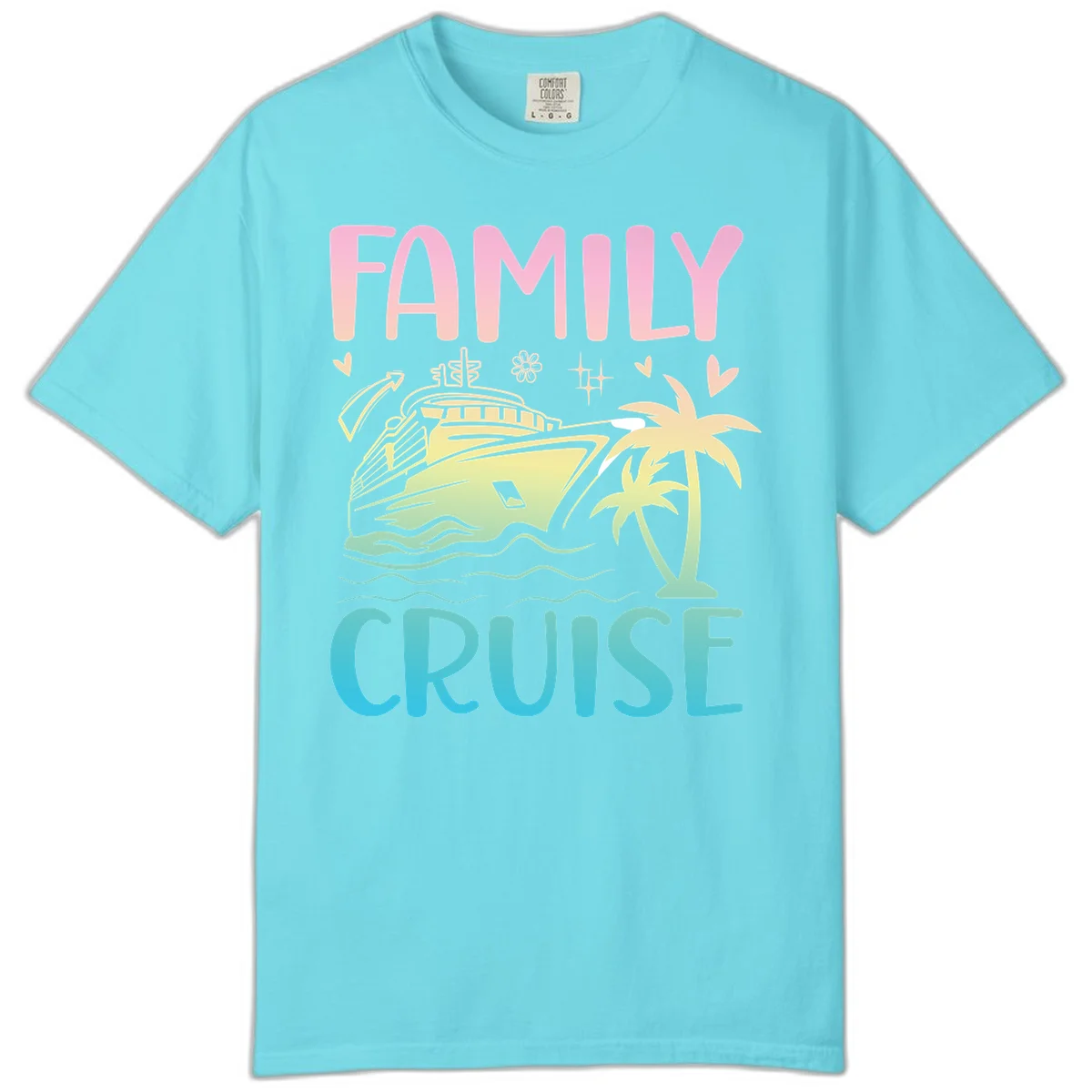 Family Cruise Vacation Comfort Color in Lagoon Blue