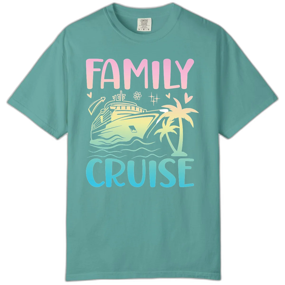 Family Cruise Vacation Comfort Color in Seafoam