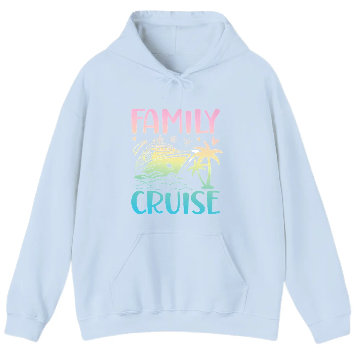 Family Cruise Vacation Hoodie in Light Blue