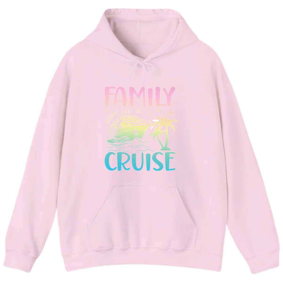 Family Cruise Vacation Hoodie in Light Pink