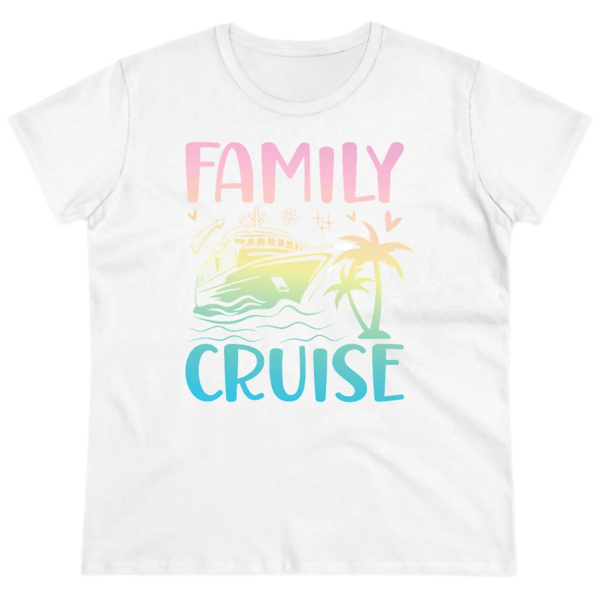Family Cruise Vacation Ladies Tee in White