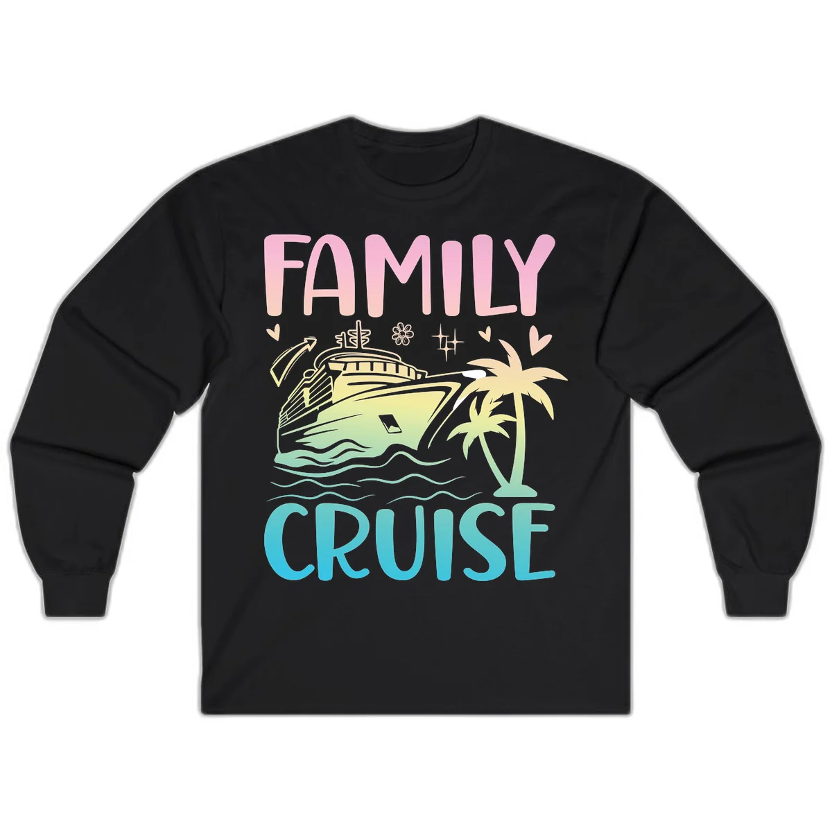 Family Cruise Vacation Long Sleeve in Black