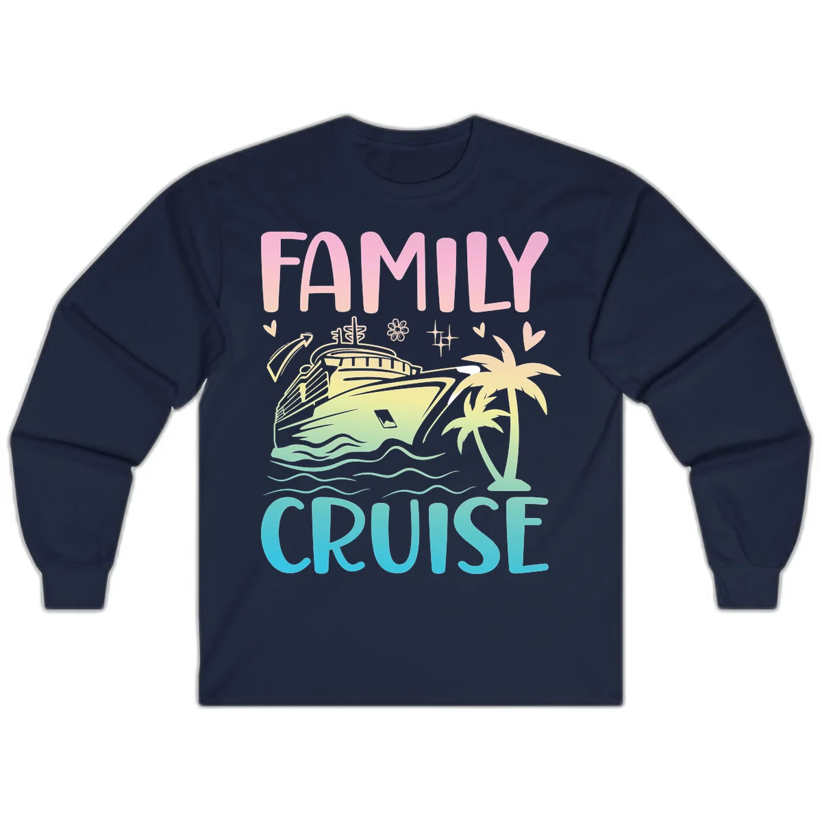 Family Cruise Vacation Long Sleeve in Navy