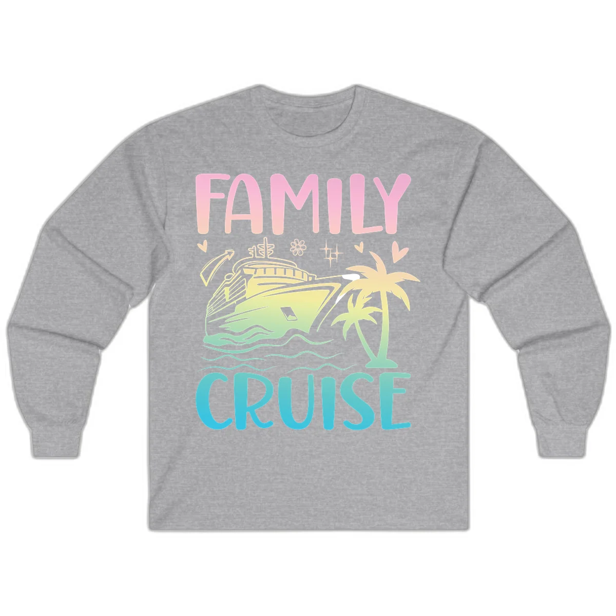 Family Cruise Vacation Long Sleeve in Sport Grey