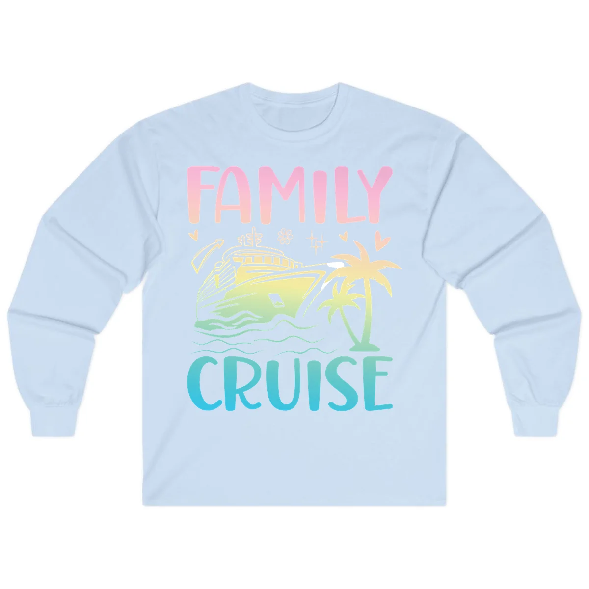 Family Cruise Vacation Long Sleeve in Light Blue