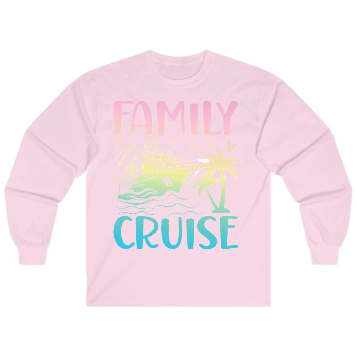 Family Cruise Vacation Long Sleeve in Light Pink