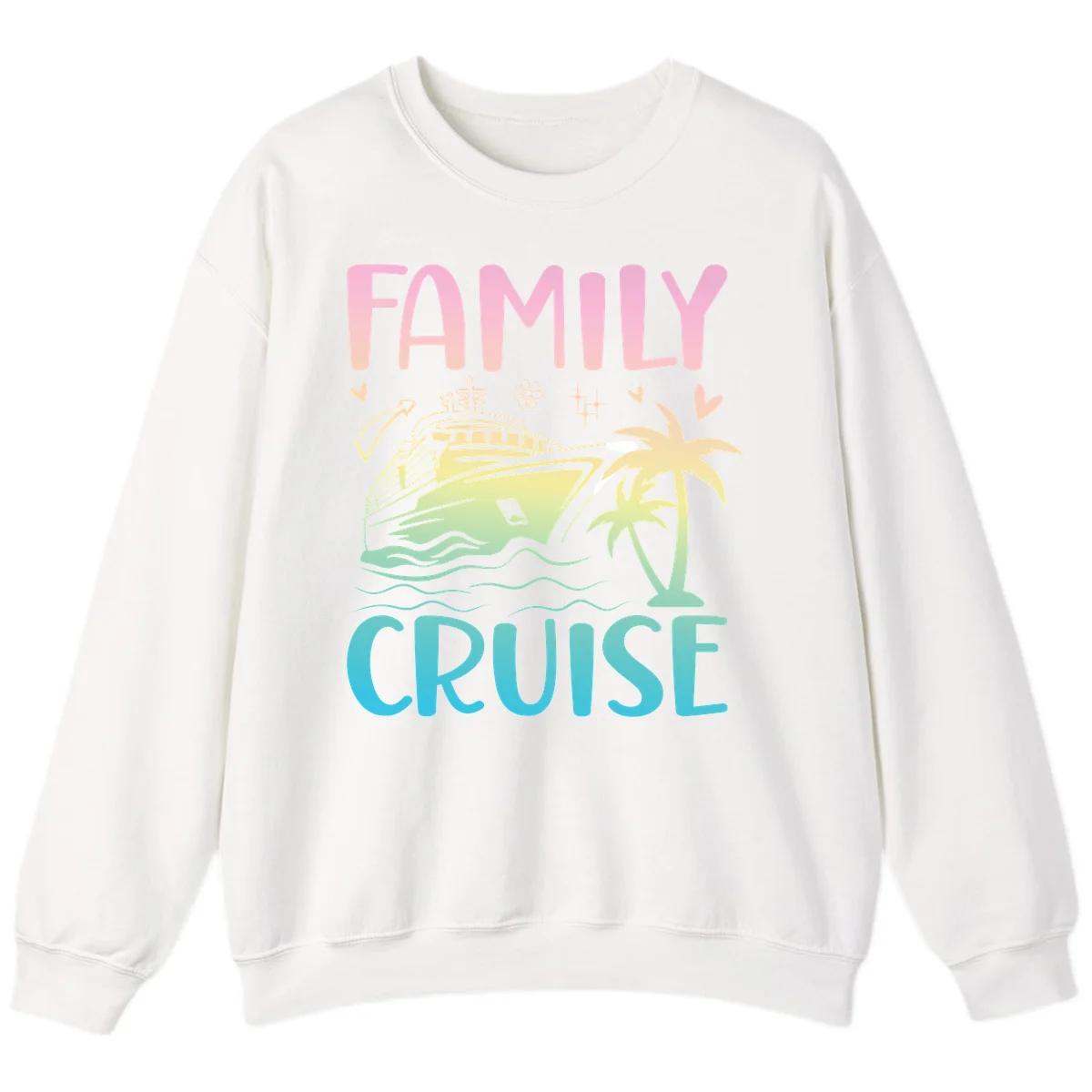 Family Cruise Vacation Sweatshirt in White