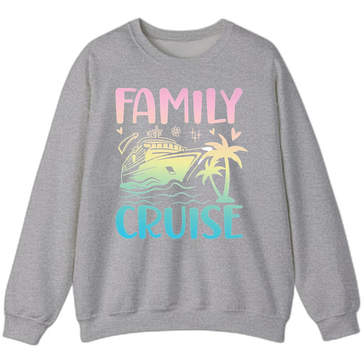 Family Cruise Vacation Sweatshirt in Sport Grey