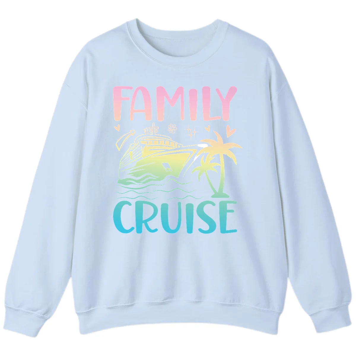 Family Cruise Vacation Sweatshirt in Light Blue