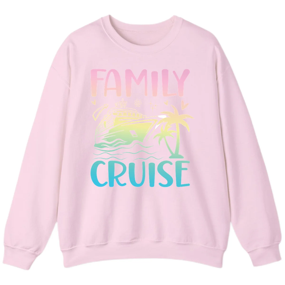 Family Cruise Vacation Sweatshirt in Light Pink