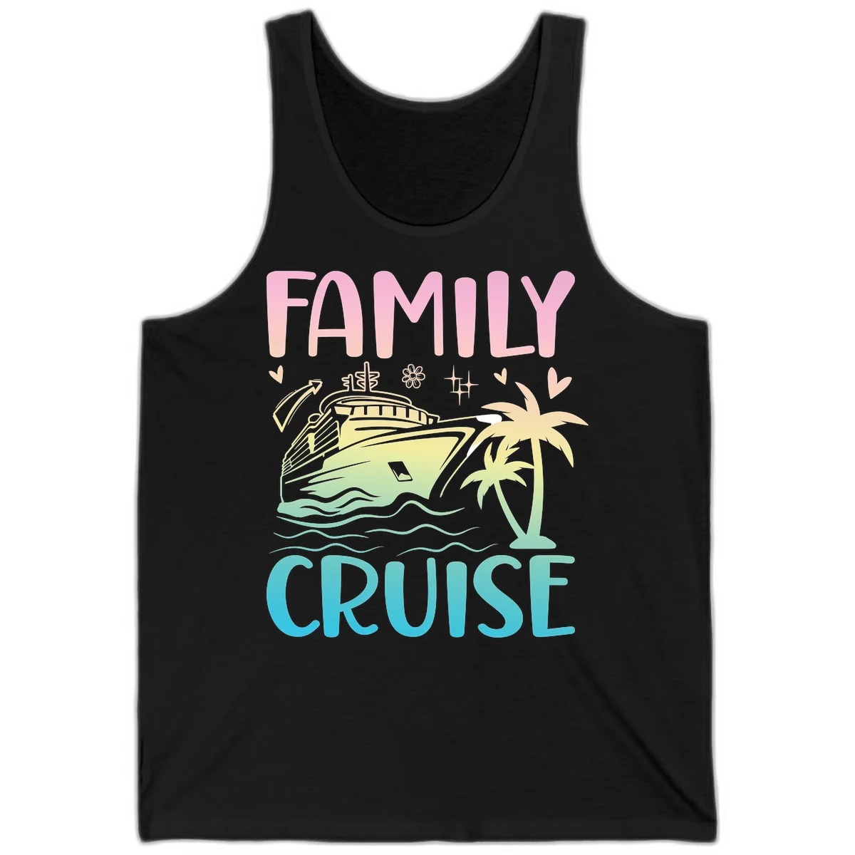 Family Cruise Vacation Tank in Black
