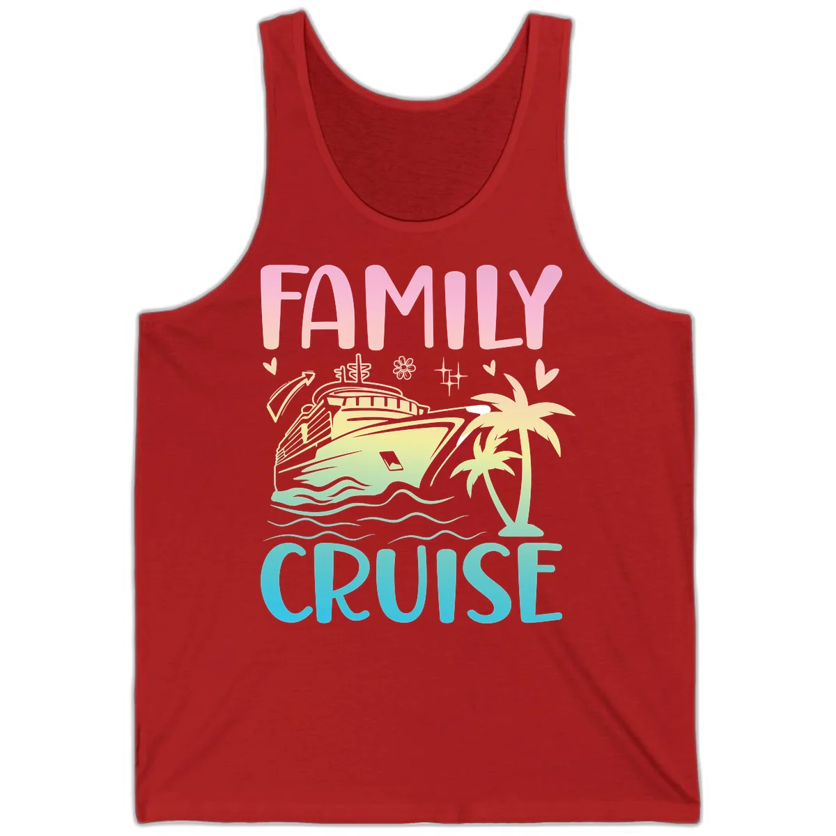 Family Cruise Vacation Tank in Red