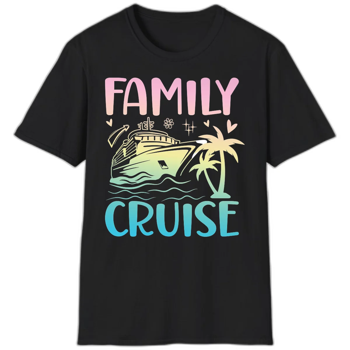 Family Cruise Vacation T-Shirt in Black