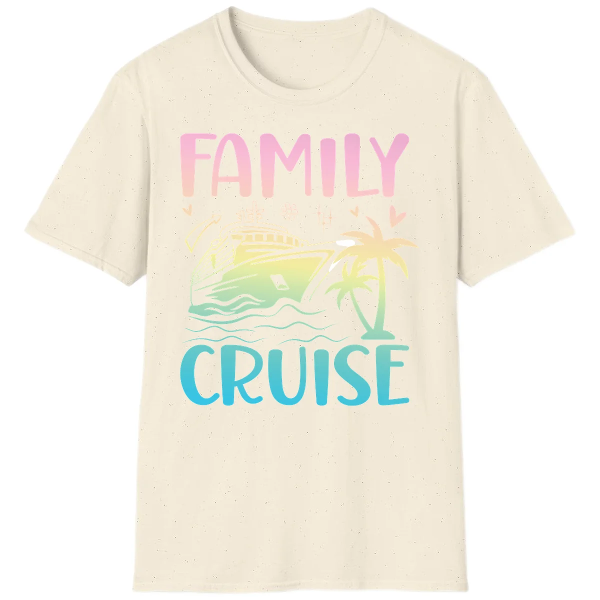 Family Cruise Vacation T-Shirt in Natural