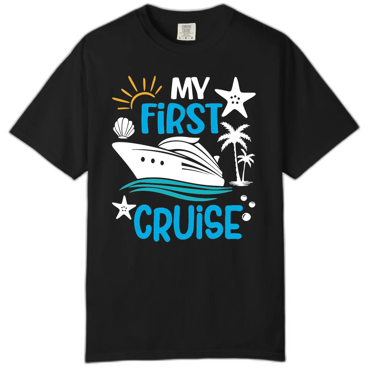 My First Cruise Comfort Color T-Shirt in Black