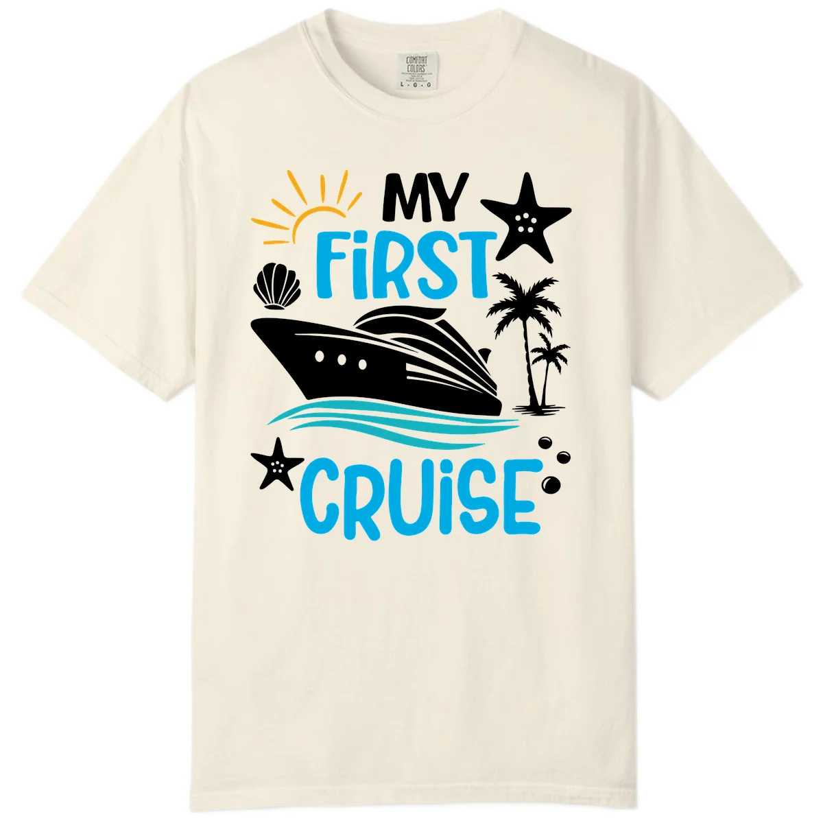 My First Cruise Comfort Color T-Shirt in Ivory