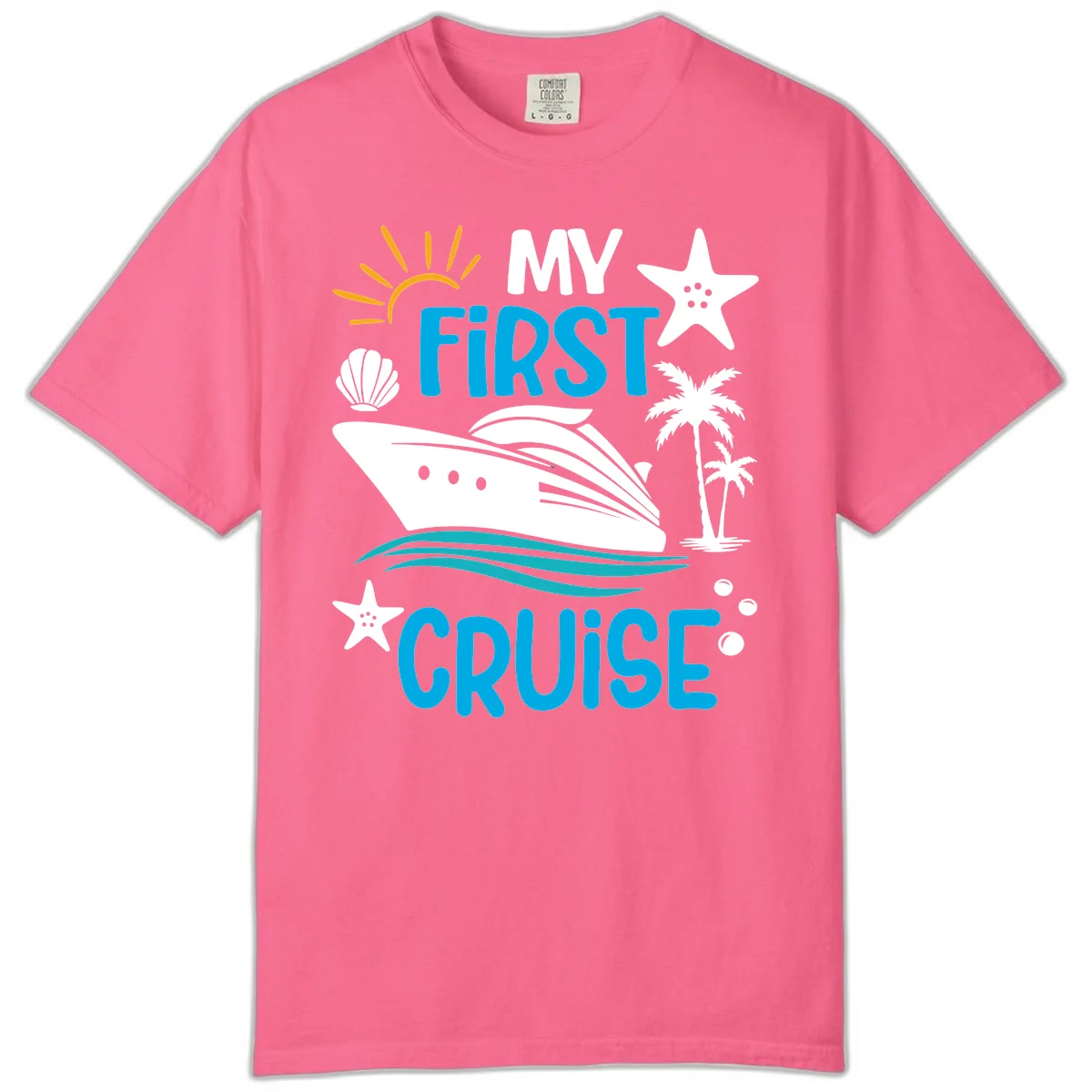 My First Cruise Comfort Color T-Shirt in Crunchberry