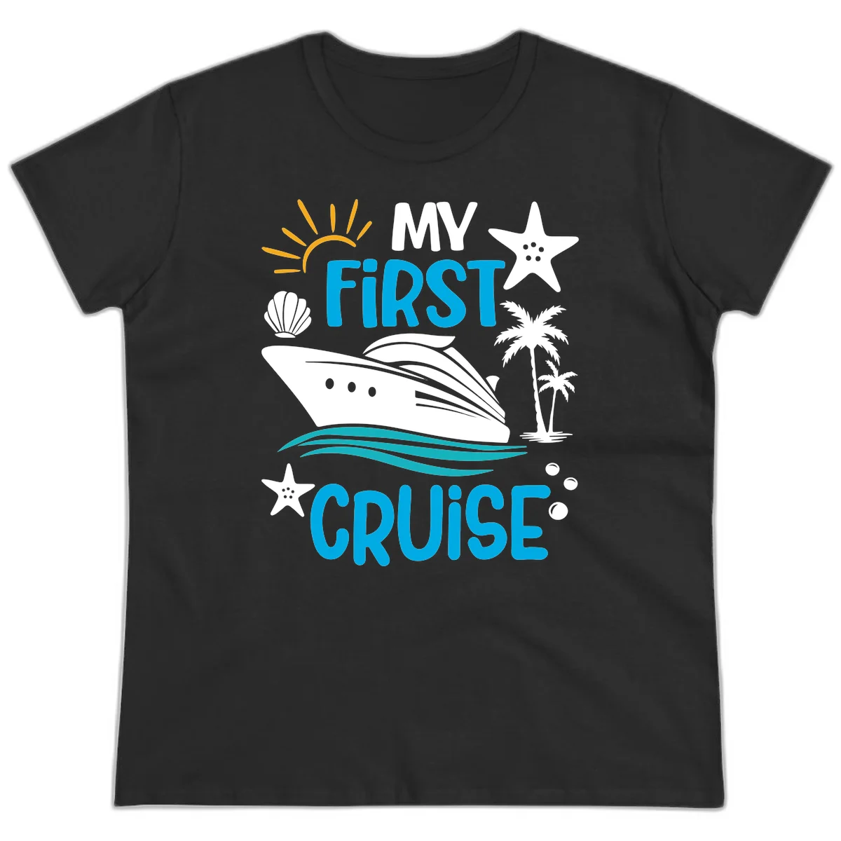My First Cruise Ladies Tee in Black