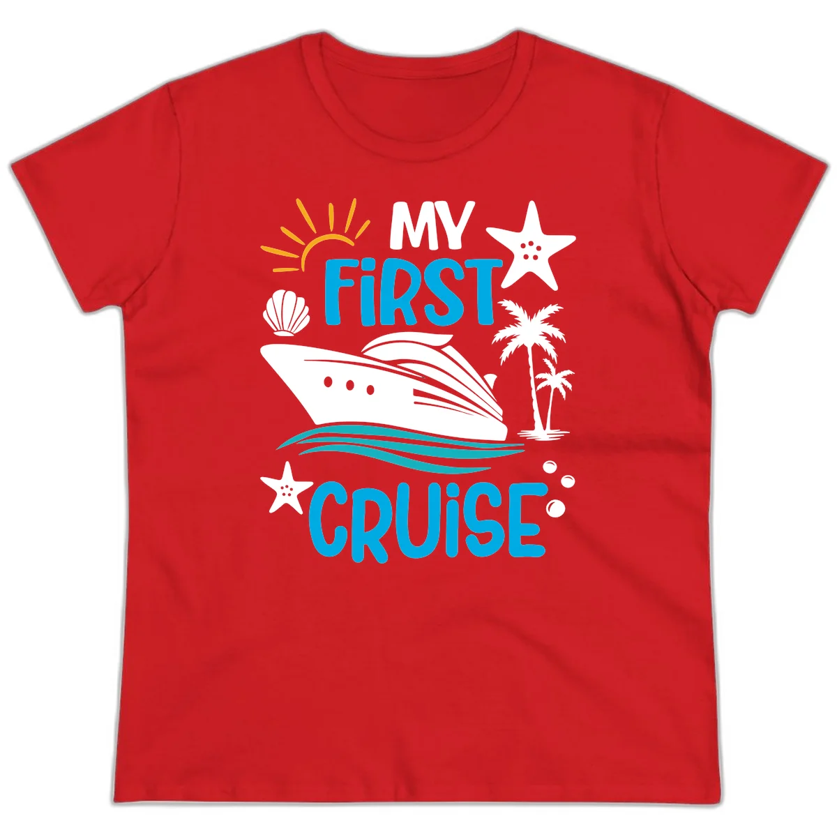 My First Cruise Ladies Tee in Red
