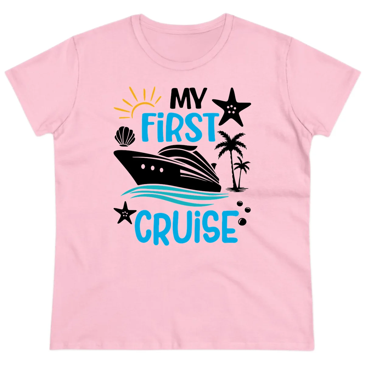 My First Cruise Ladies Tee in Light Pink