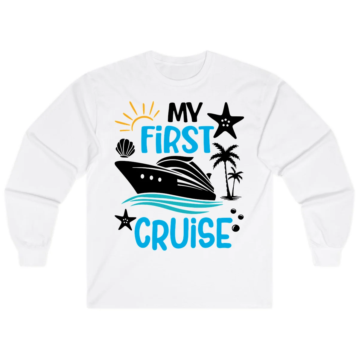 My First Cruise Long Sleeve T-Shirt in White
