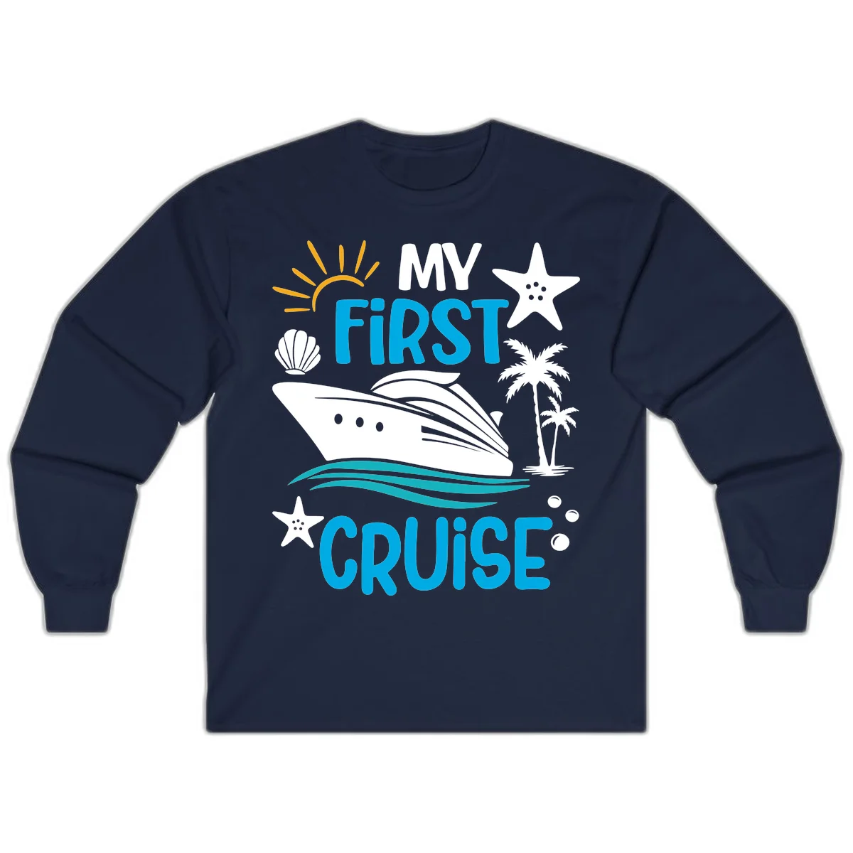 My First Cruise Long Sleeve T-Shirt in Navy